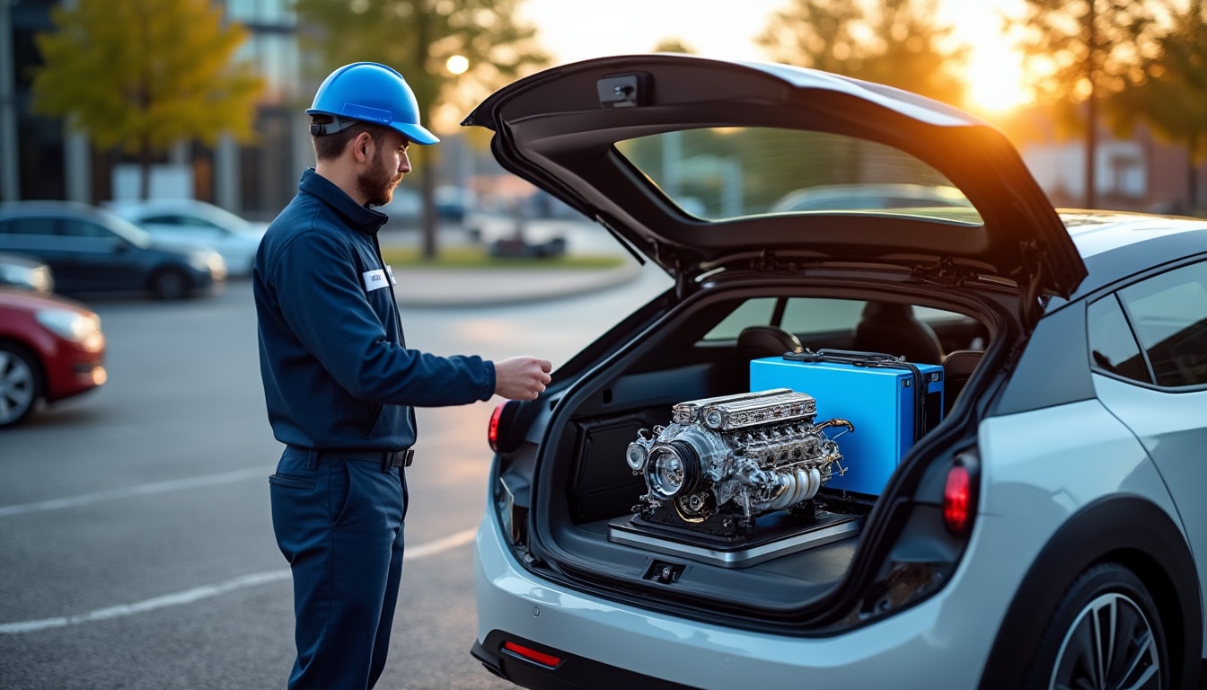 Illustration: Comprendre le fonctionnement d’une voiture électrique avec moteur thermique pour recharger la batterie